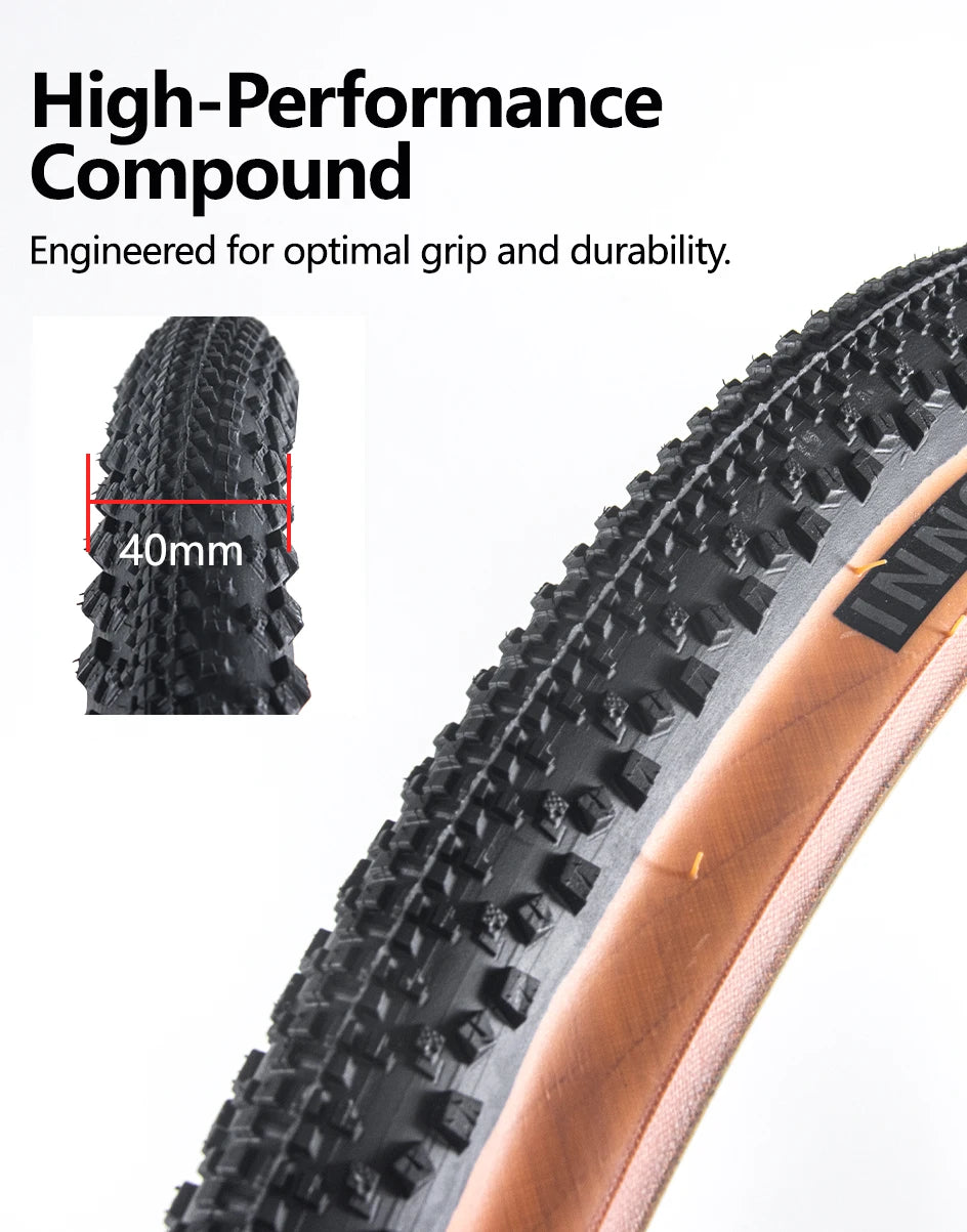 INNOVA Bicycle Tire Tube Puncture Protection Yellow Cyclocross Tire Road Tire 700×40C Tubeless Gravel Tire French Valve 1/2Pcs