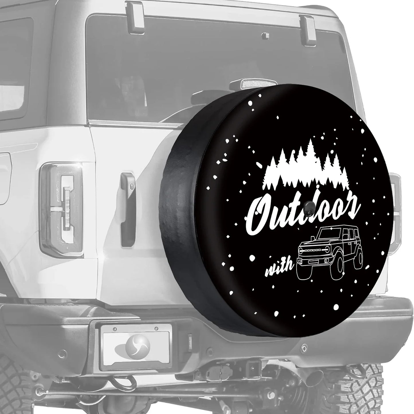 32 Inches Spare Tire Cover For Ford Bronco 2021 2022 Back Wheel Cover Storage Bag Protector Car Tools Car Exterior Accessories