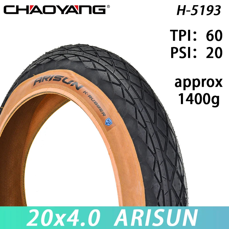 CHAOYANG ARISUN 20x4.0 Fat Tire Snow Bicycle Mobilebike Anti-slip Electric Beach Bike MTB Bicycle Tire Cycling Parts