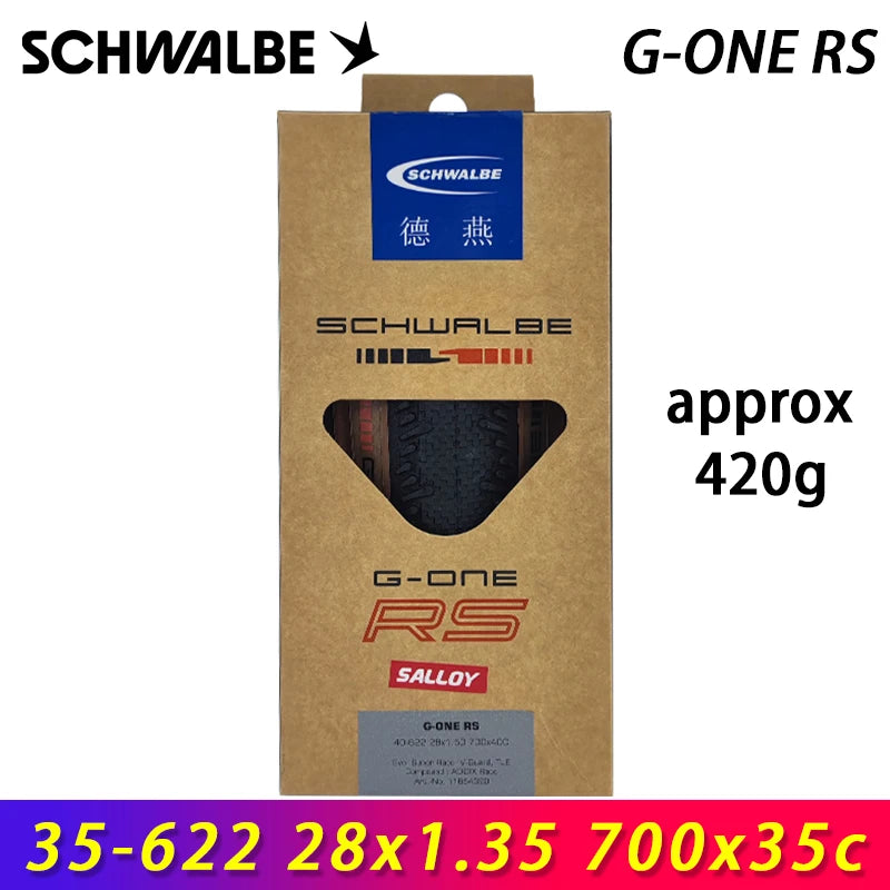 SCHWALBE Original G-ONE RS PRO 700x35c/40c/45c Tubeless Folding Tire for XC Race Gravel Bike Touring Bicycle Cycling Parts