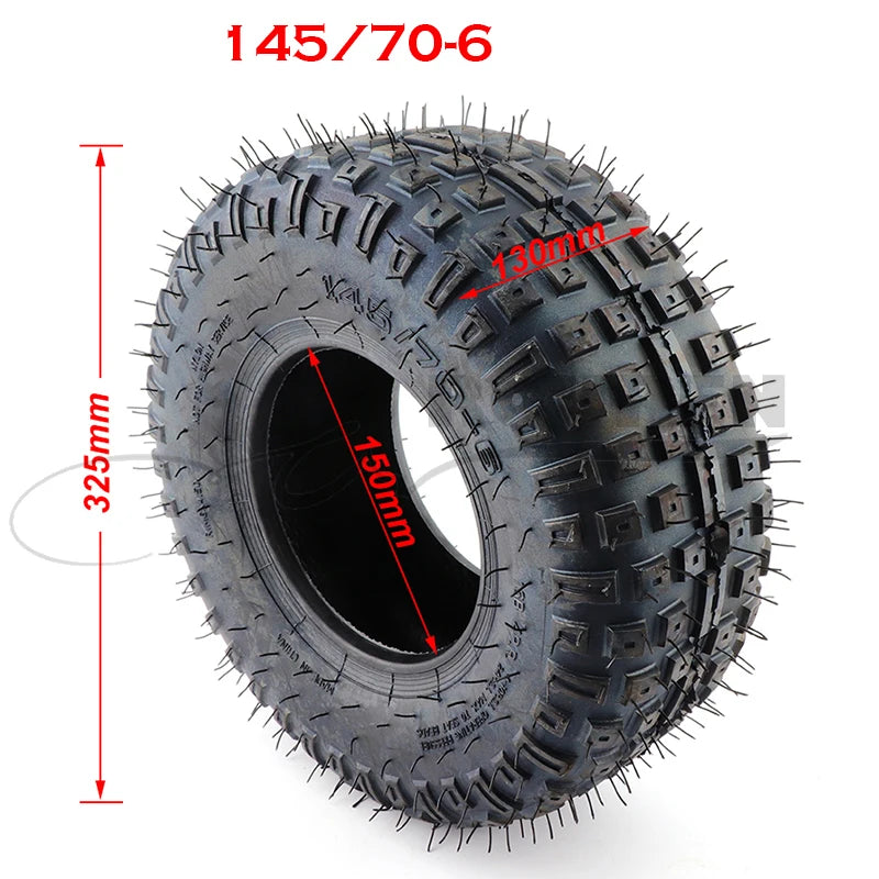 6-Inch ATV Tires 145/70-6 Four-Wheel Vehicles Suitable for 50cc 70cc90cc70cc 110cc Karts Children's Four-Wheel Off-Road Vehicles