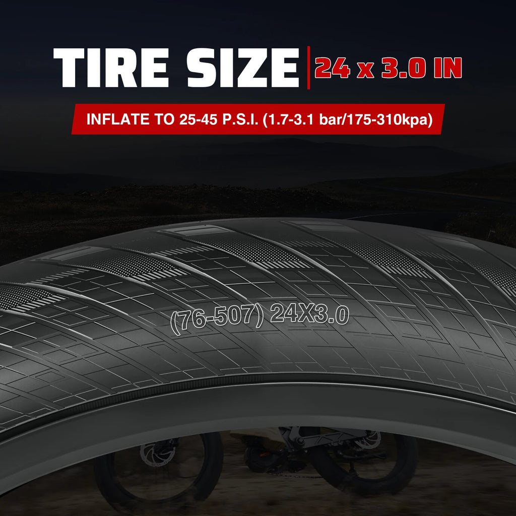 ZUKKA 1 Pack 20/24/26x3.0 Fat Bike Tires ebike Tires  MTB Heavy Duty Wear-Resistant E-Bike Mountain Snow Bike Tire
