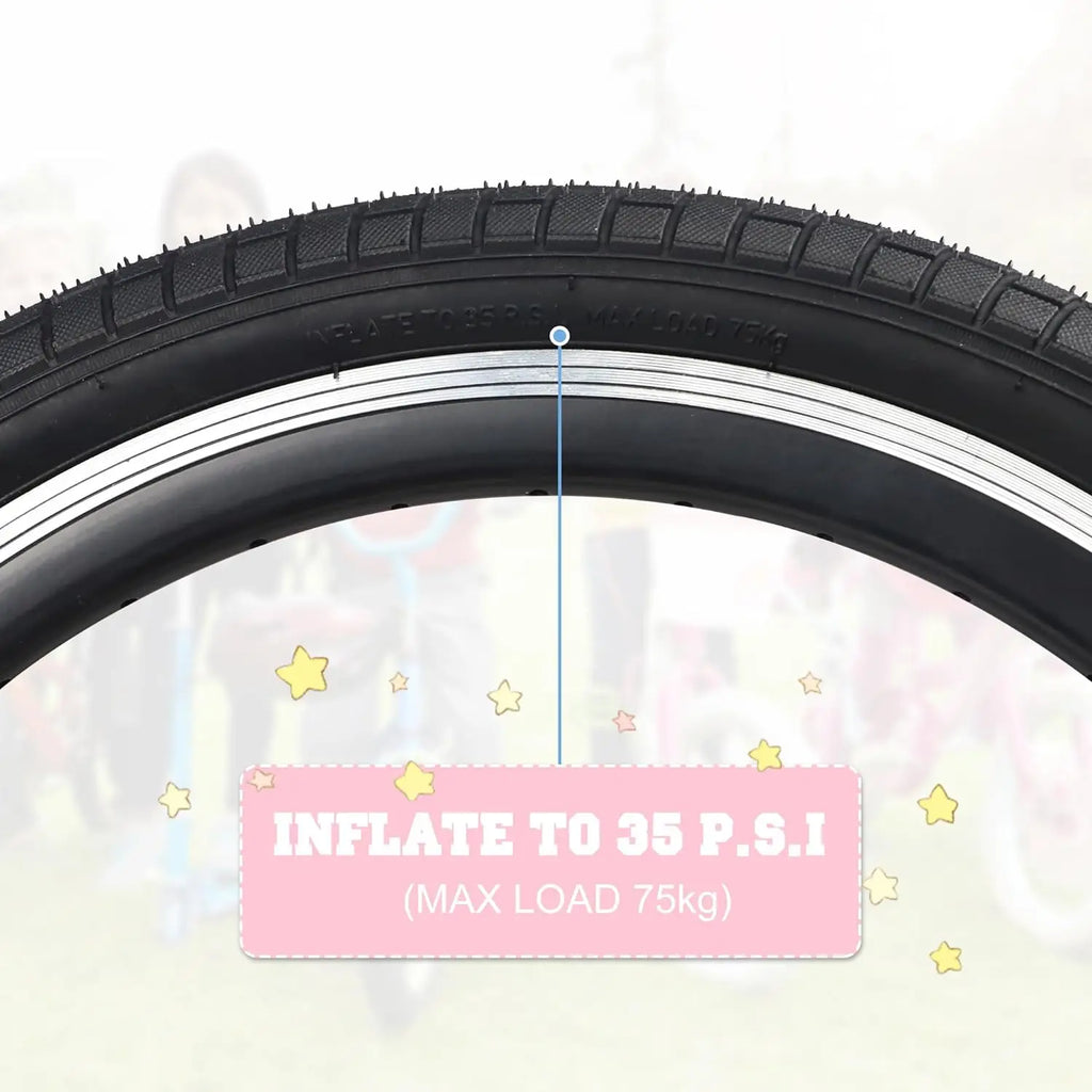 ZUKKA 20 x 2.125 Bike tire 2 Pack 20 Bike tire Kids Black Bike Tires Folding Replacement Tires Fits Most Kids Bikes,BMX Tires