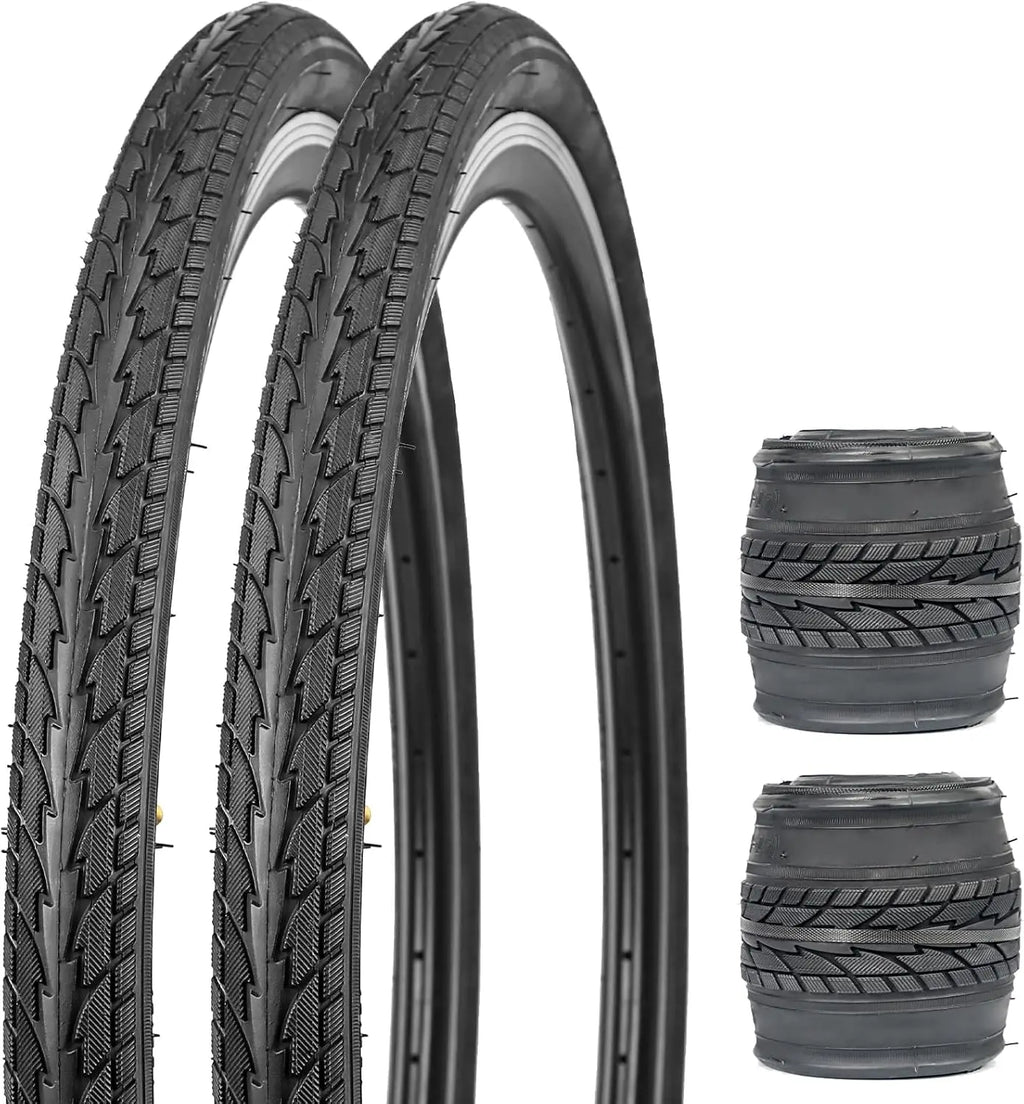 ZUKKA 1/2 Pack 26x1.75 Folding Bike Tire Anti-slip Wear-Resistant Replacement for City Commuter Lady Cruiser Bicycle