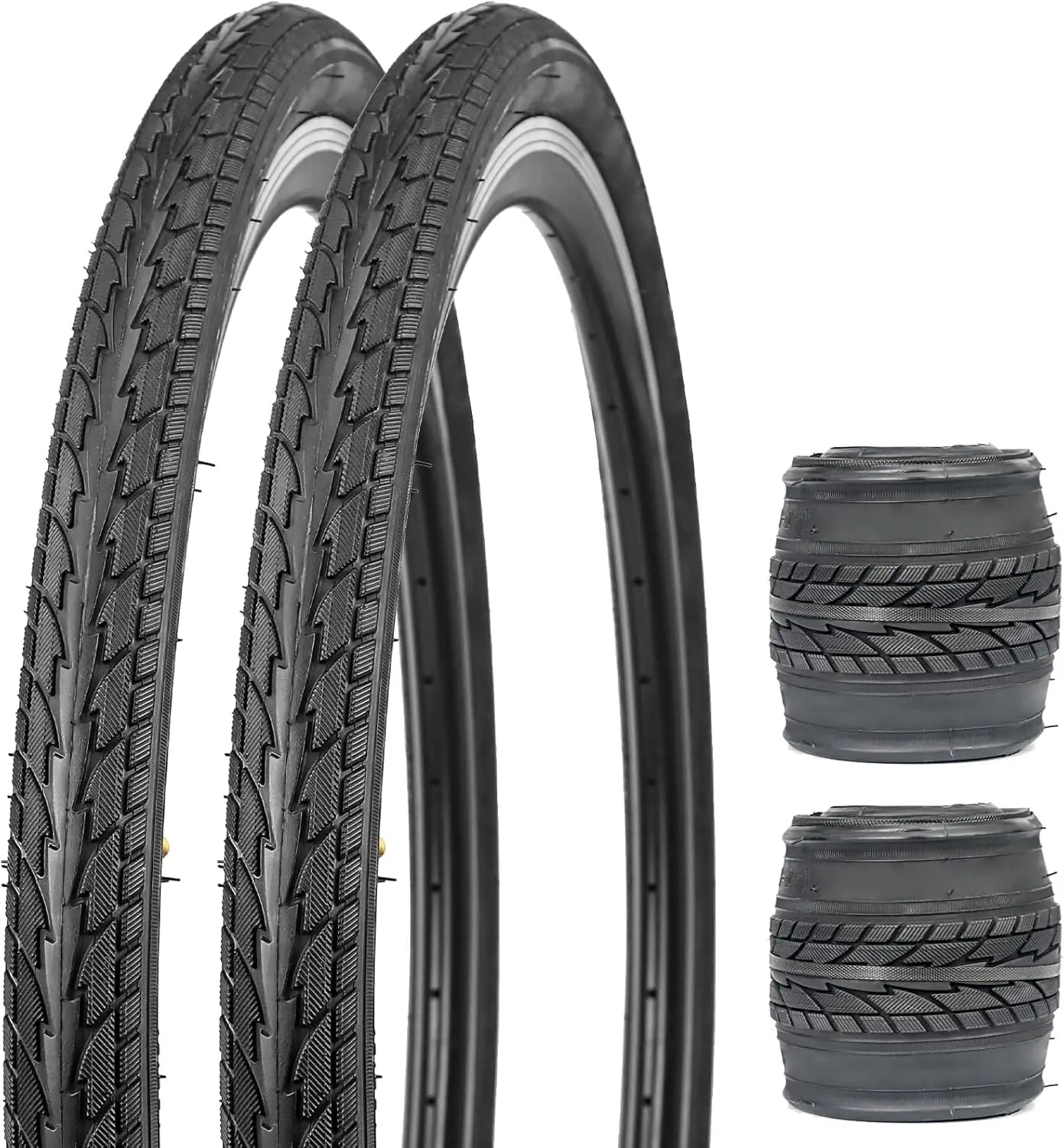 ZUKKA 1/2 Pack 26x1.75 Folding Bike Tire Anti-slip Wear-Resistant Replacement for City Commuter Lady Cruiser Bicycle