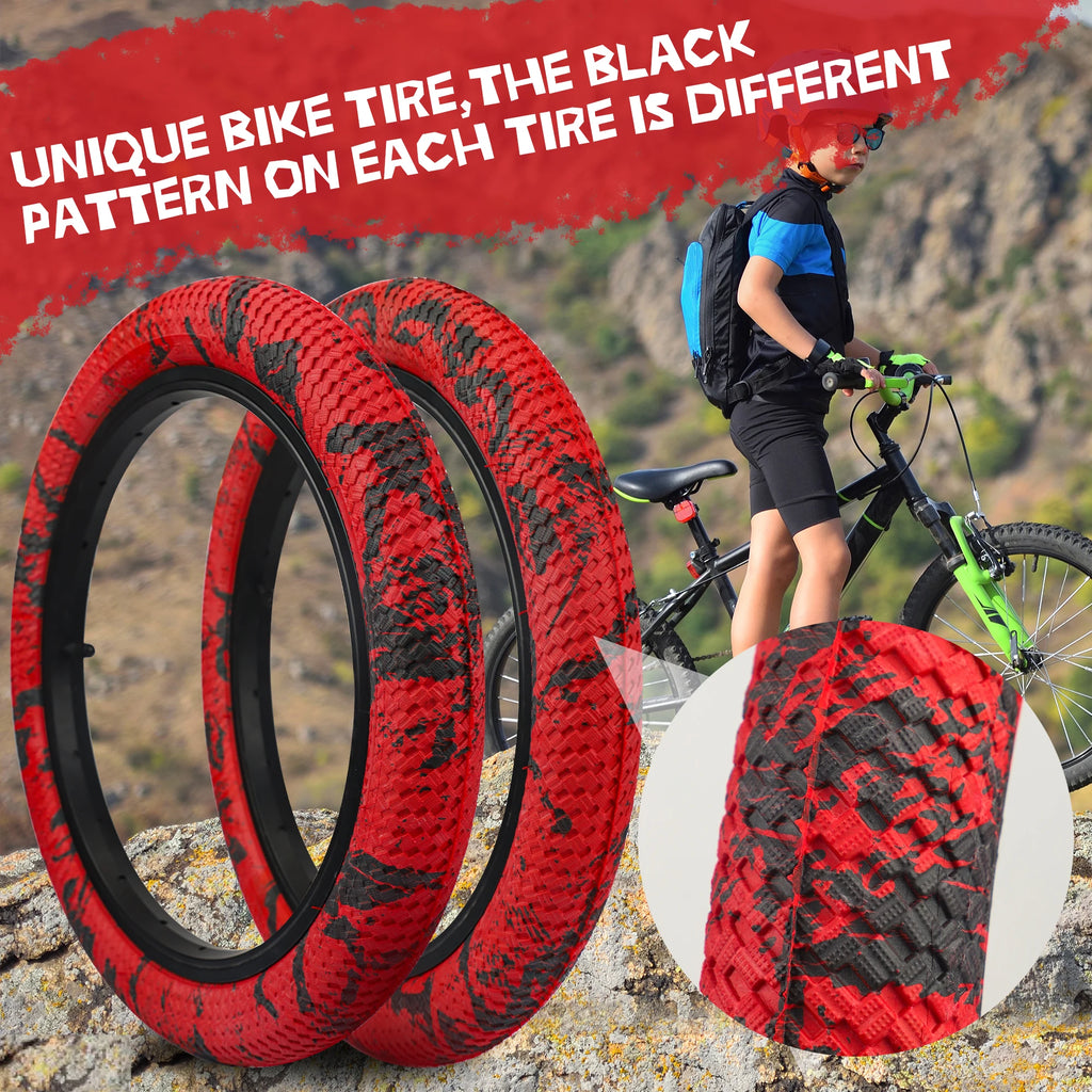 ZUKKA 2 Pack 16x2.1 Bike Tires with Inner Tubes & Levers - Anti-Slip Unique Pattern for Kids BMX MTB 16 Inch Bicycles