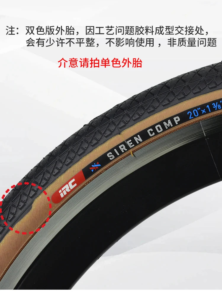 Japan Original IRC SIREN COMP BMX Bicycle Fold Tire 20x1 1/8 20x1 3/8 20x1.50/1.75/1.90 Small Wheel Bike 406/451 Tire