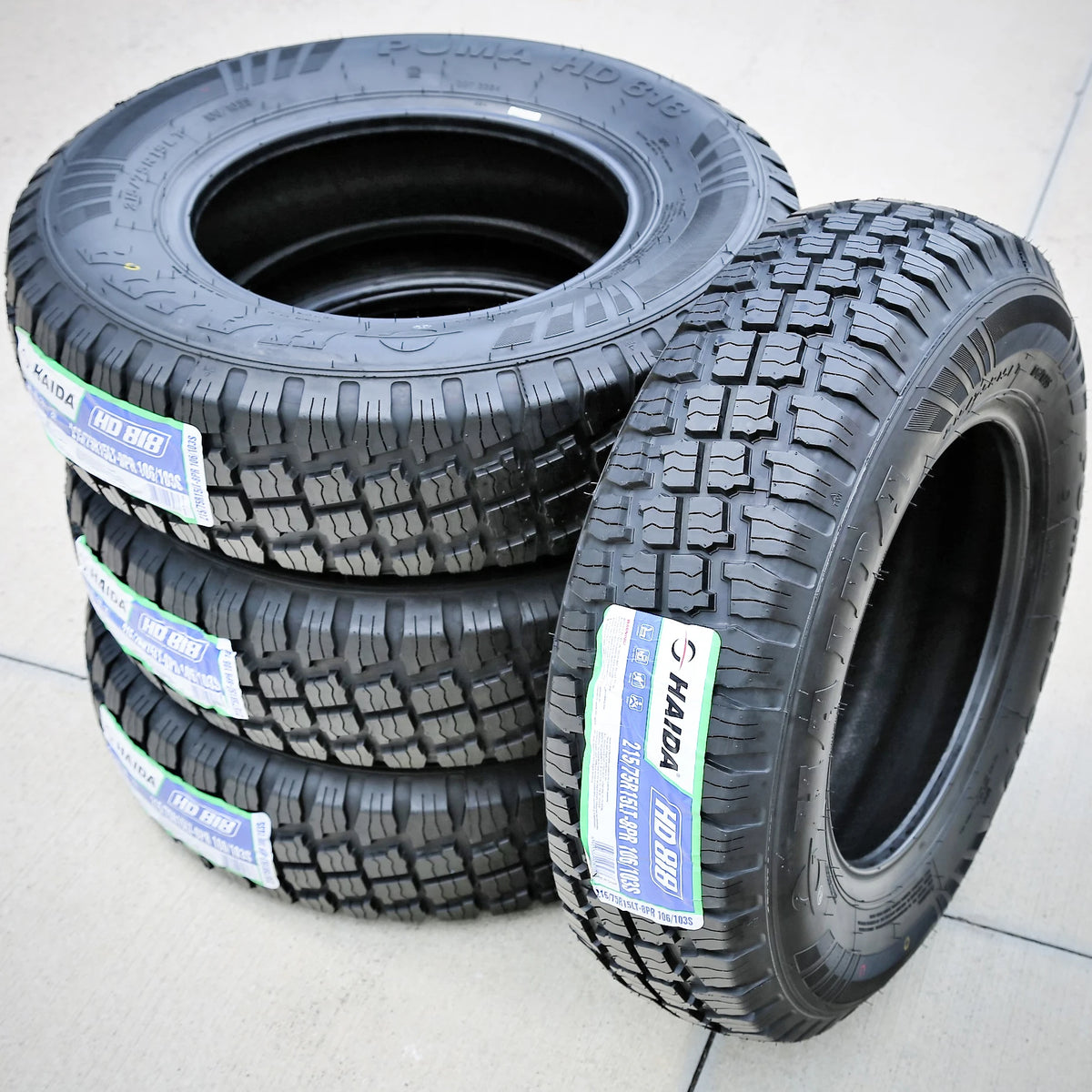 4 Haida Puma HD818 215/75R15 106/103S D 8 Ply Light Truck Mud Tires