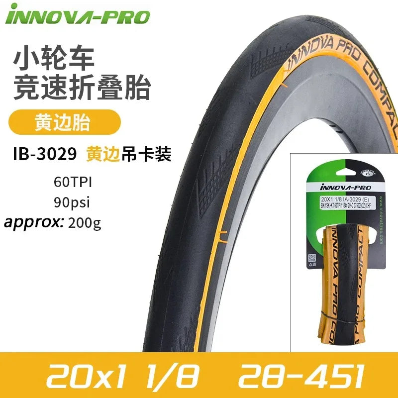 INNOVA-PRO Original 28-451 20x1 1/8 BMX Small Wheel Bike Racing Tire 20inch Folding Tires IB-3029 Cycling Parts