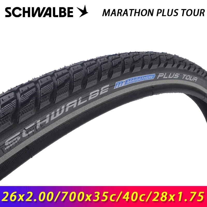 SCHWALBE MARATHON PLUS TOUR Wired Bicycle Tire 26x2.00/700x35c/40c 28x1.75/28x2.00 for MTB Road Travel Bike Cycling Parts