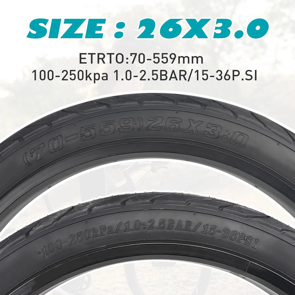 ZUKKA 2 Pack 26" x 3"Fat Tire for Ebike Mountain Bike Heavy Duty High-Performance Wear-Resistant E-Bike Mountain Snow Bike Tire