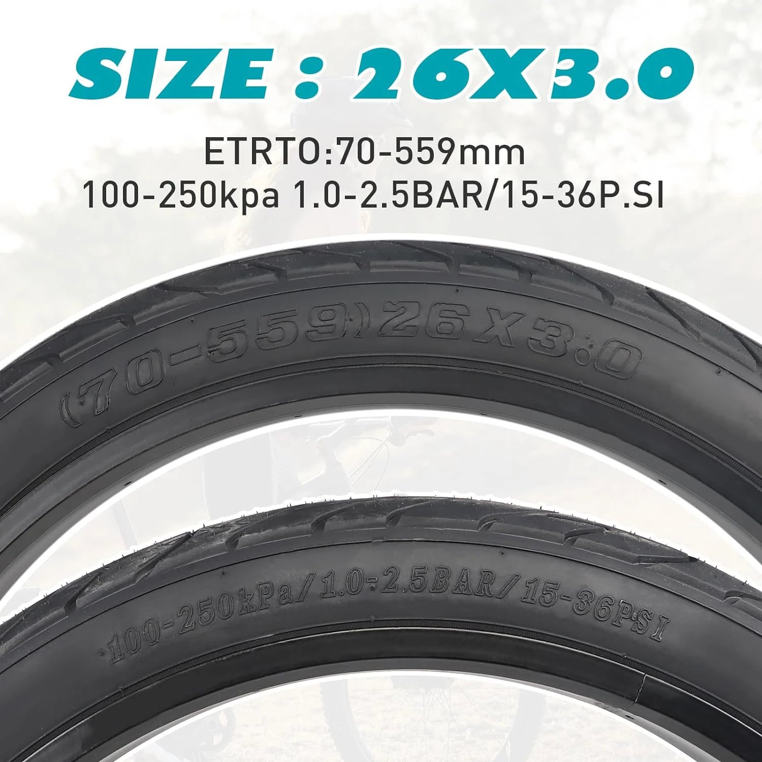 ZUKKA 2 Pack 26" x 3"Fat Tire for Ebike Mountain Bike Heavy Duty High-Performance Wear-Resistant E-Bike Mountain Snow Bike Tire