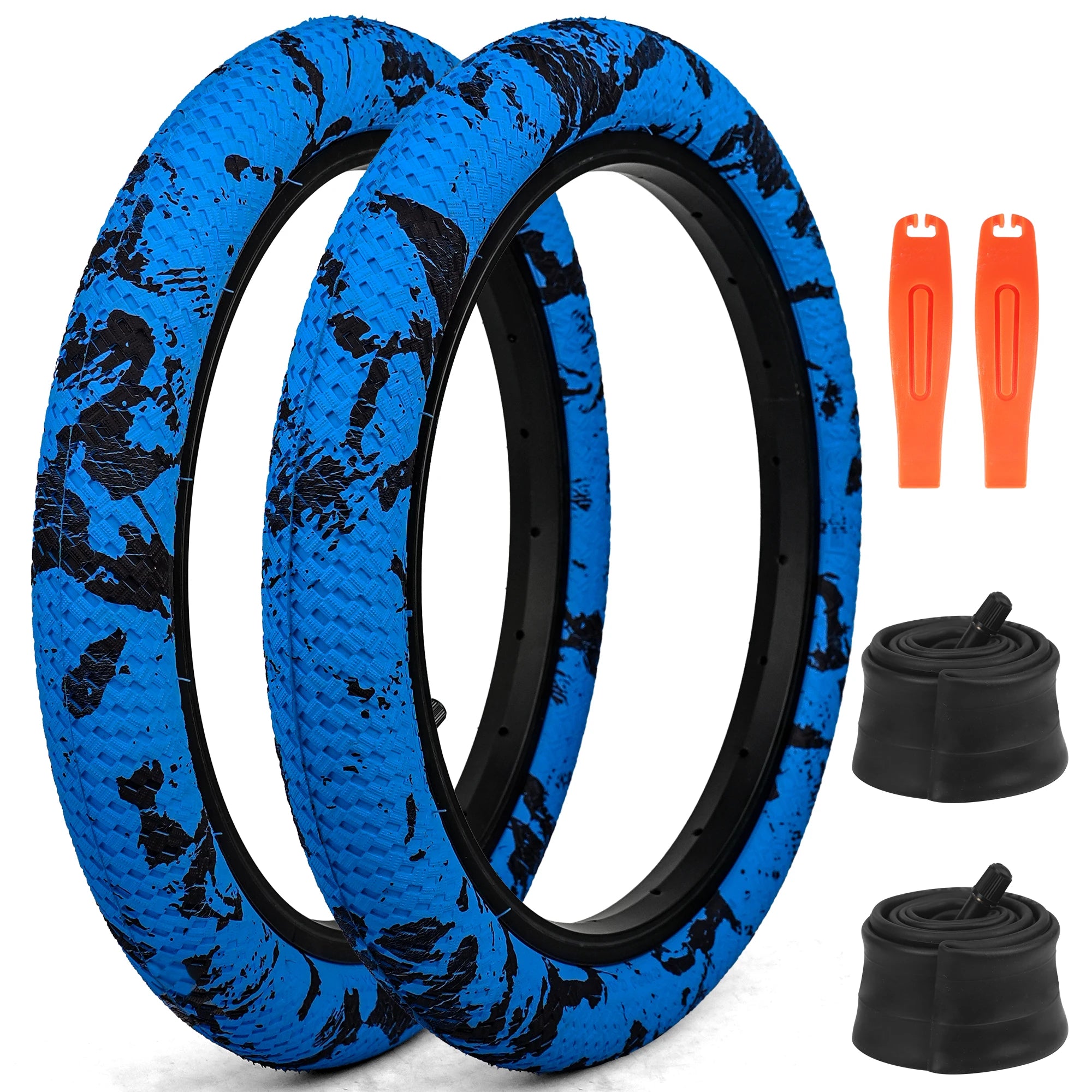 ZUKKA 2 Pack 16x2.1 Bike Tires with Inner Tubes & Levers - Anti-Slip Unique Pattern for Kids BMX MTB 16 Inch Bicycles