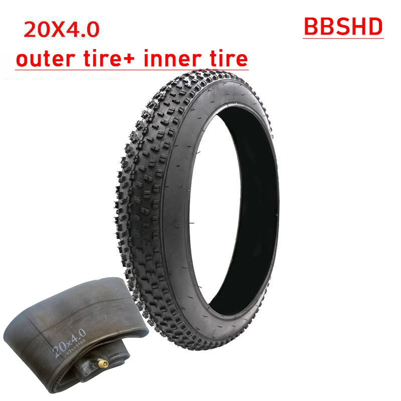 BBSHD 20 inches Fat Tire 20x4.0 Electric Fat Bike Snow Beach Bicycle Tire and Inner Tube Bike Parts Bicycle Accessories