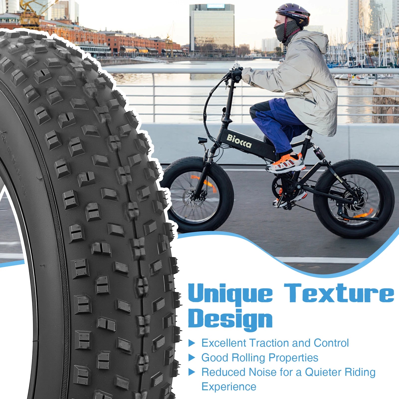 ZUKKA 16x4.0 Fat Bike Tire Set 2 Inner Tubes Knobby Tread All-Terrain Foldable Durable for E-Bike Snow Bike