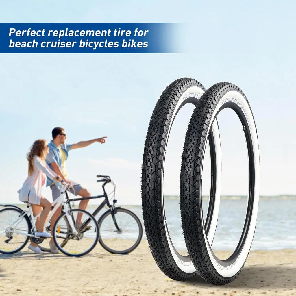 ZUKKA 1 Pack 24/26 x 2.125 Bike Tires Folding Replacement for Beach Cruiser Bike Bicycle Tires for Commuter Bikes