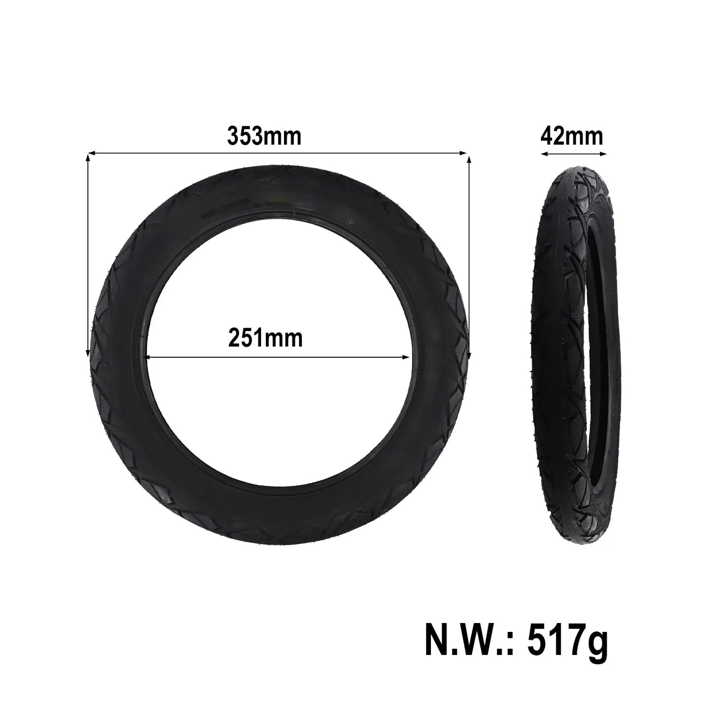 14 Inch For Electric Bike Outer Tire 14x1 95 52254 Replacement Tire Made with Rubber Material for Consistent Riding