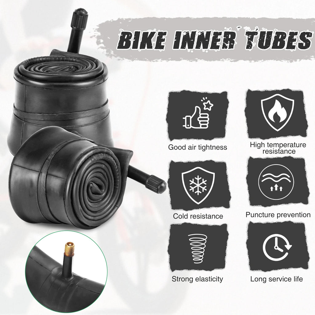 ZUKKA 2 Pack 20x2.1 Folding Bead Bike Tires Replacement with 2 Inner Tubes Anti-Slip Wear-Resistant Durable for MTB Bicycles