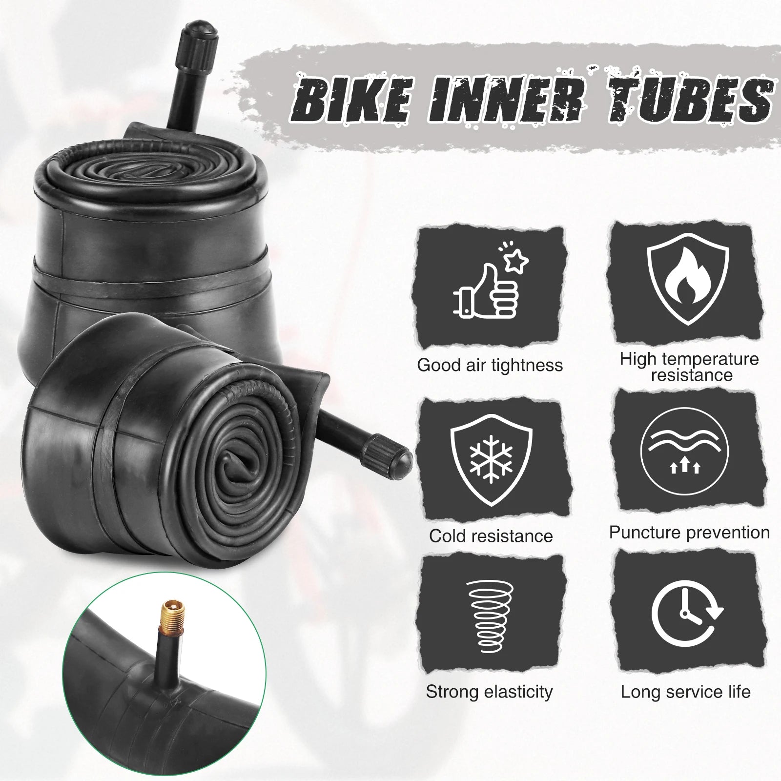 ZUKKA 2 Pack 20x2.1 Folding Bead Bike Tires Replacement with 2 Inner Tubes Anti-Slip Wear-Resistant Durable for MTB Bicycles