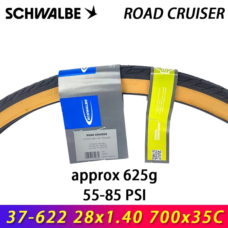 SCHWALBE Original ROAD CRUISER Wired Bicycle Tire 26/28x1.75 27.5x1.65 700x35c/40c City Road Touring MTB Bike Tires