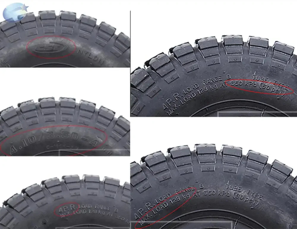 4.10/3.50-4 Pneumatic Air Filled Hand Truck All Purpose Utility Tire 410/350-4 ATV Quad Go Kart 47cc 49cc Chunky 4" scooter tire