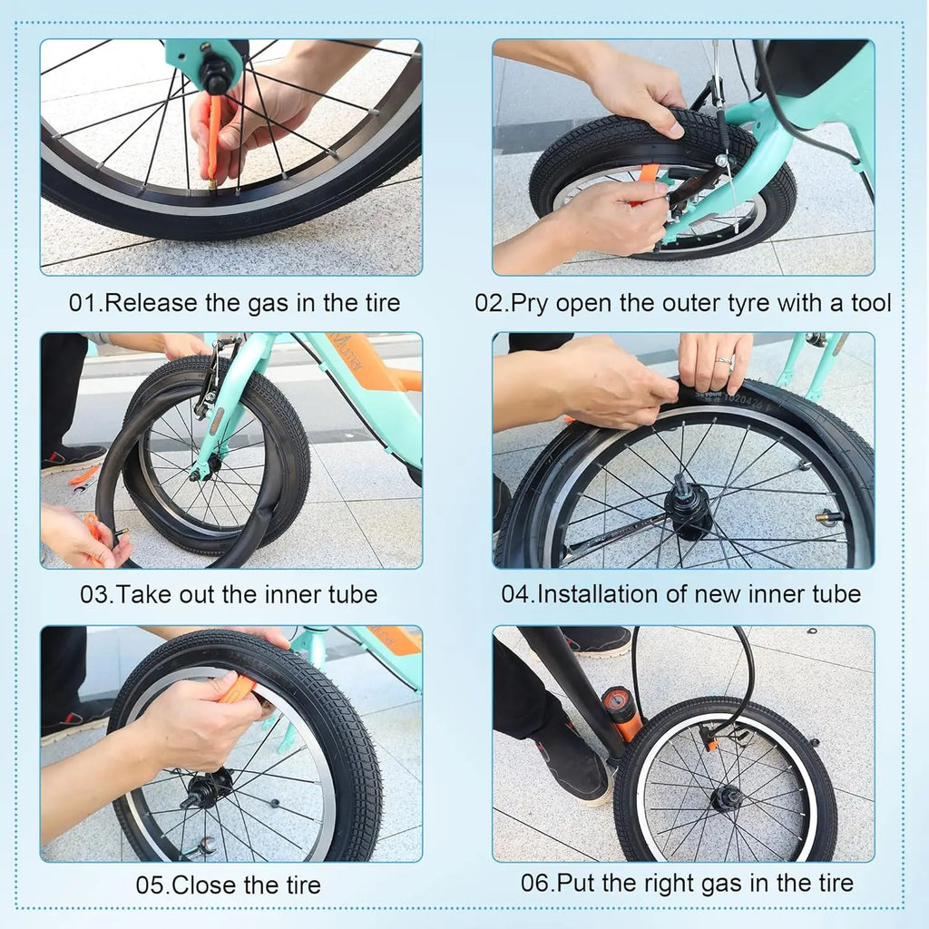ZUKKA 2 PCS 14" 14x2.125 Kid Bike Tires Heavy Duty Anti-Slip with Tubes Tire Levers Compatible with Stroller & Kid Bikes
