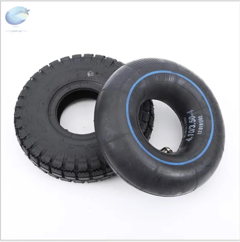 4.10/3.50-4 Pneumatic Air Filled Hand Truck All Purpose Utility Tire 410/350-4 ATV Quad Go Kart 47cc 49cc Chunky 4" scooter tire