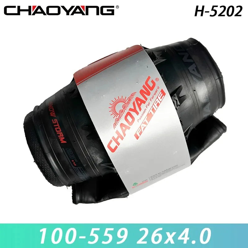 CHAOYANG Original Snow Storm 26x4.0 Folding Fat Tire Shark Skin Anti Puncture Spikes MTB Tire H-5202 Cycling Parts