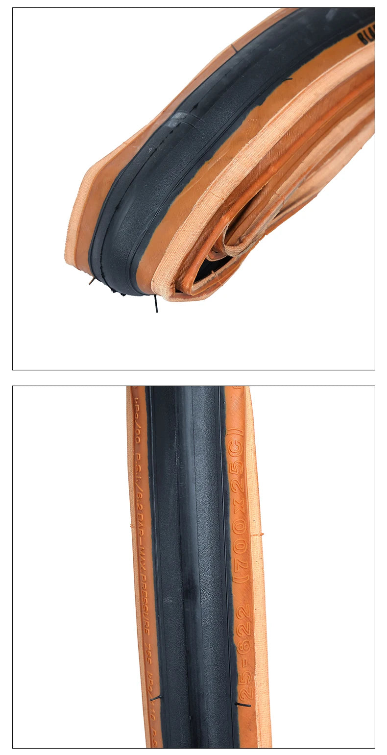 Ontrack Folded Tire Road 700X25C 28C Blade 30Tpi Skin Wall Black Road Bike Tire Bicycle Clincher Foldable Gravel Tyre