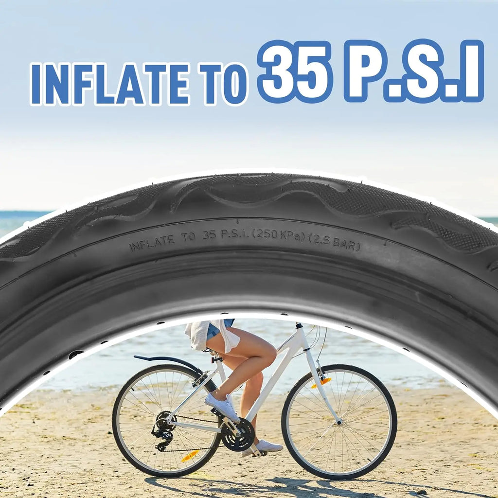 ZUKKA 2 Pack Bike Tire for Cruiser Bike 20/24/26 Inch  Flame Pattern Thread Bicycle Tire for MTB Cruiser Bicycle Black