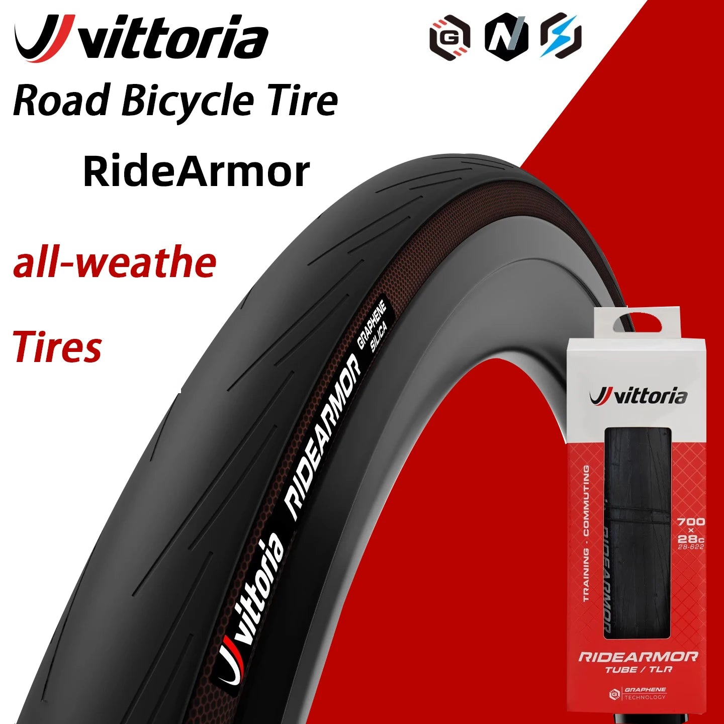 Vittoria Original RideArmor All-season Tubeless-Ready Road Bicycle Folding Tires 700x26c/28c/30c/32c/34c/36c/38c Cycling Parts