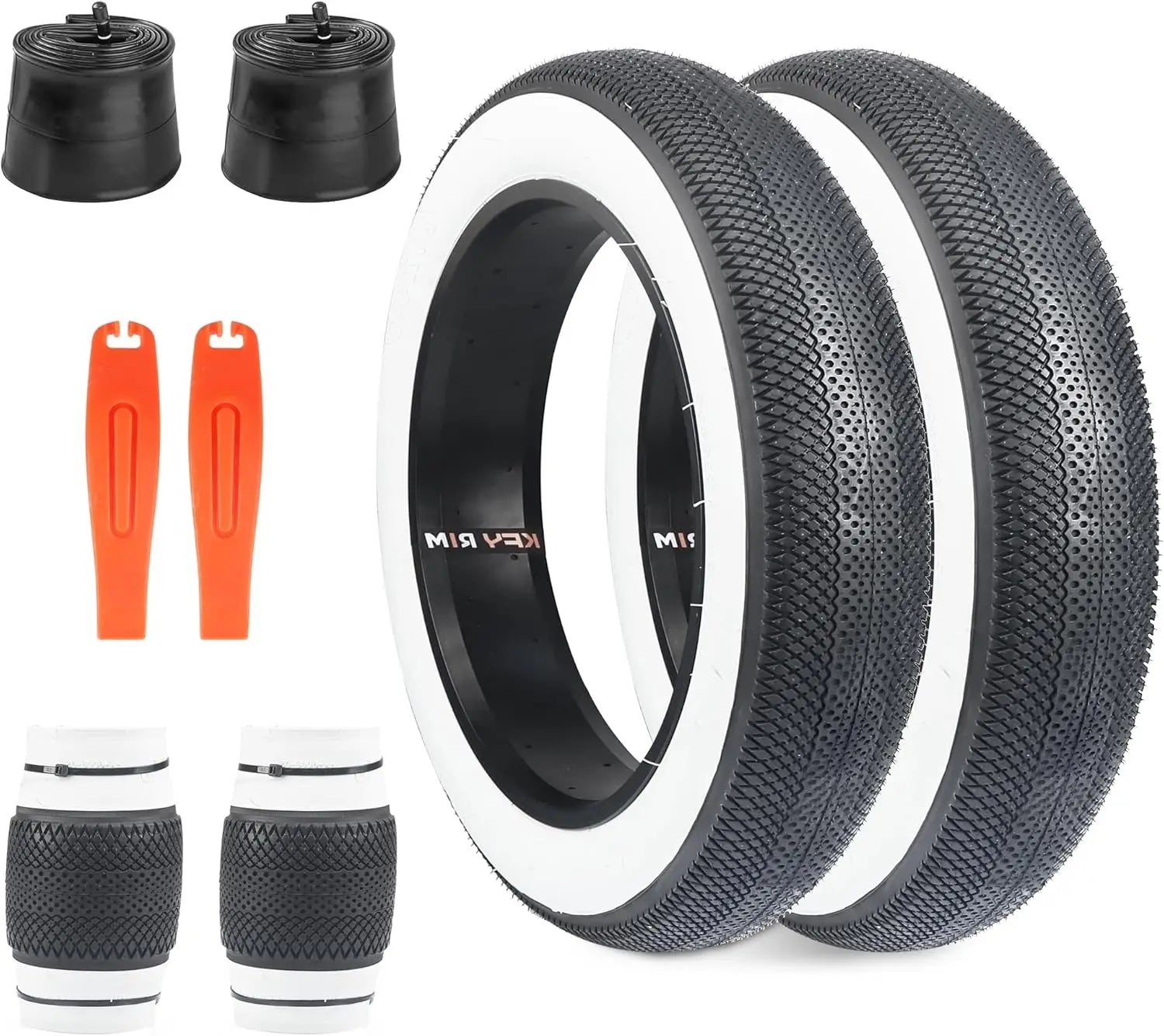 ZUKKA 26 x 4.0 Fat Tires With 2 Tubes  Bike Tire Heavy Duty High-Performance Wear-Resistant E-Bike Mountain Snow Bike Brown Wall