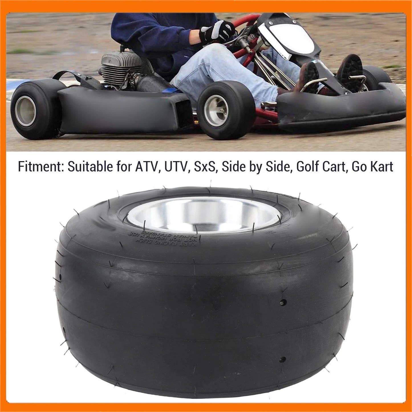 10x4.50-5 Wheel Tire Puncture Enhanced Traction Proof Long Lasting UTV Tire 4PR Tubeless for Go Kart for Drift Trike Lawn Mower