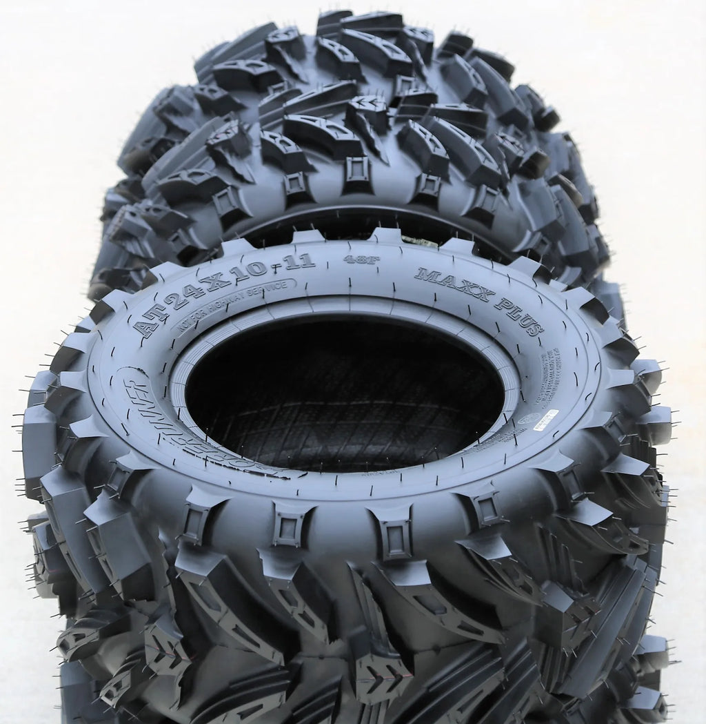 2 Forerunner Maxx Plus 24x10.00-11 24x10-11 48F 6 Ply MT Mud ATV UTV Tires