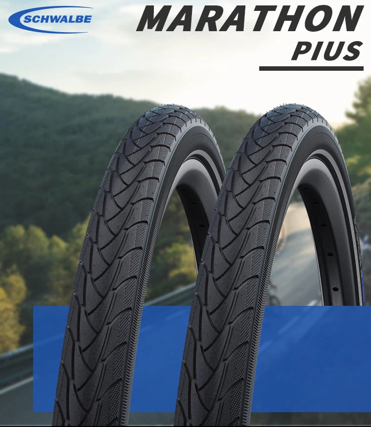 SCHWALBE Original MARATHON PLUS Series Puncture-resistant Wired Tire for Road Gravel MTB Bicycle Travel Bike Cycling Parts