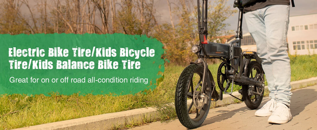 ZUKKA 14"x2.125 Kid Bike Tire 2 Pack with 2 Inner Tubes Anti-Slip Wear-Resistant Folding Replacement