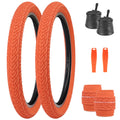 ZUKKA 2 Pack 20x2.35 Orange Bicycle Outer Tires - Anti-Slip All-Terrain Foldable for Kids/City Bikes