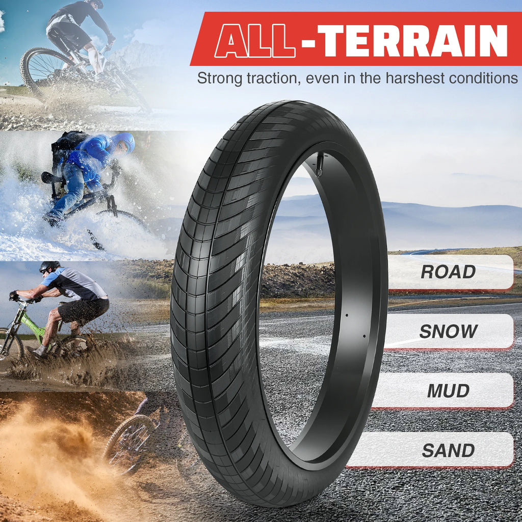 ZUKKA 1 Pack 20/24/26x3.0 Fat Bike Tires ebike Tires  MTB Heavy Duty Wear-Resistant E-Bike Mountain Snow Bike Tire