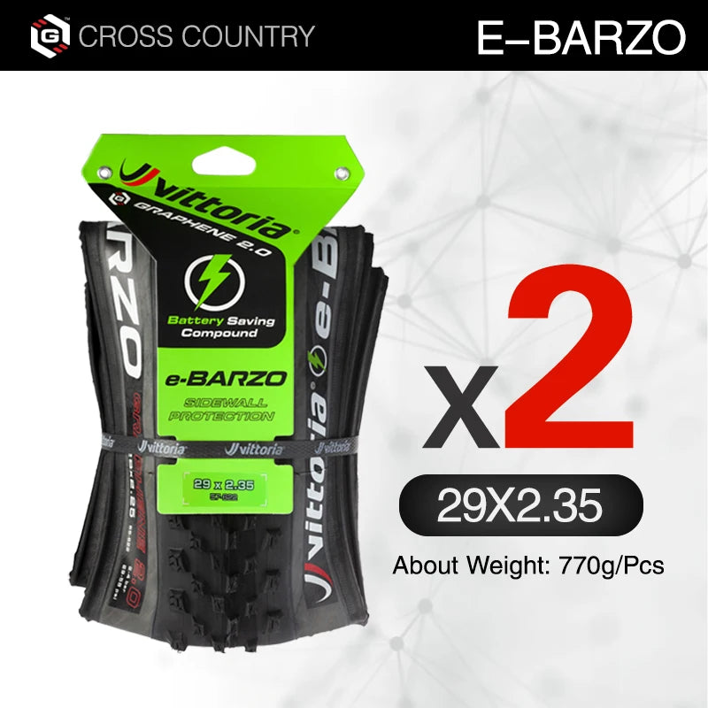 Pneu Vittoria E-Barzo 29x2.25 MTB Tire Electric bike Tubeless Ready TNT Graphene G2.0 Anthracite Tyre rim 29 mtb Cross Country