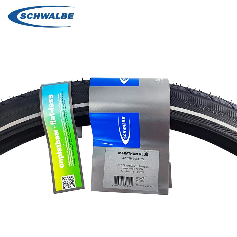 SCHWALBE Original MARATHON PLUS 26x1.75 Road MTB Bike 7 Level SmartGuard Black Reflex Bicycle Tires Cycling Parts