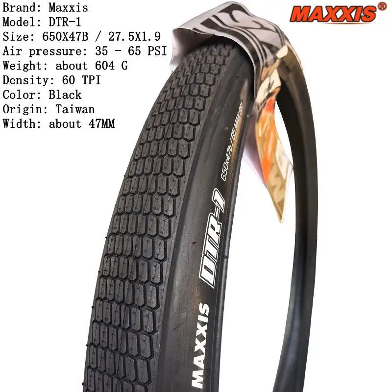 Maxxis DTR-1 Street Bicycle Outer Tires 650X47B 27.5X1.9 Urban Off-Road Semi-Slick Tire for 27.5 Inch Wheels
