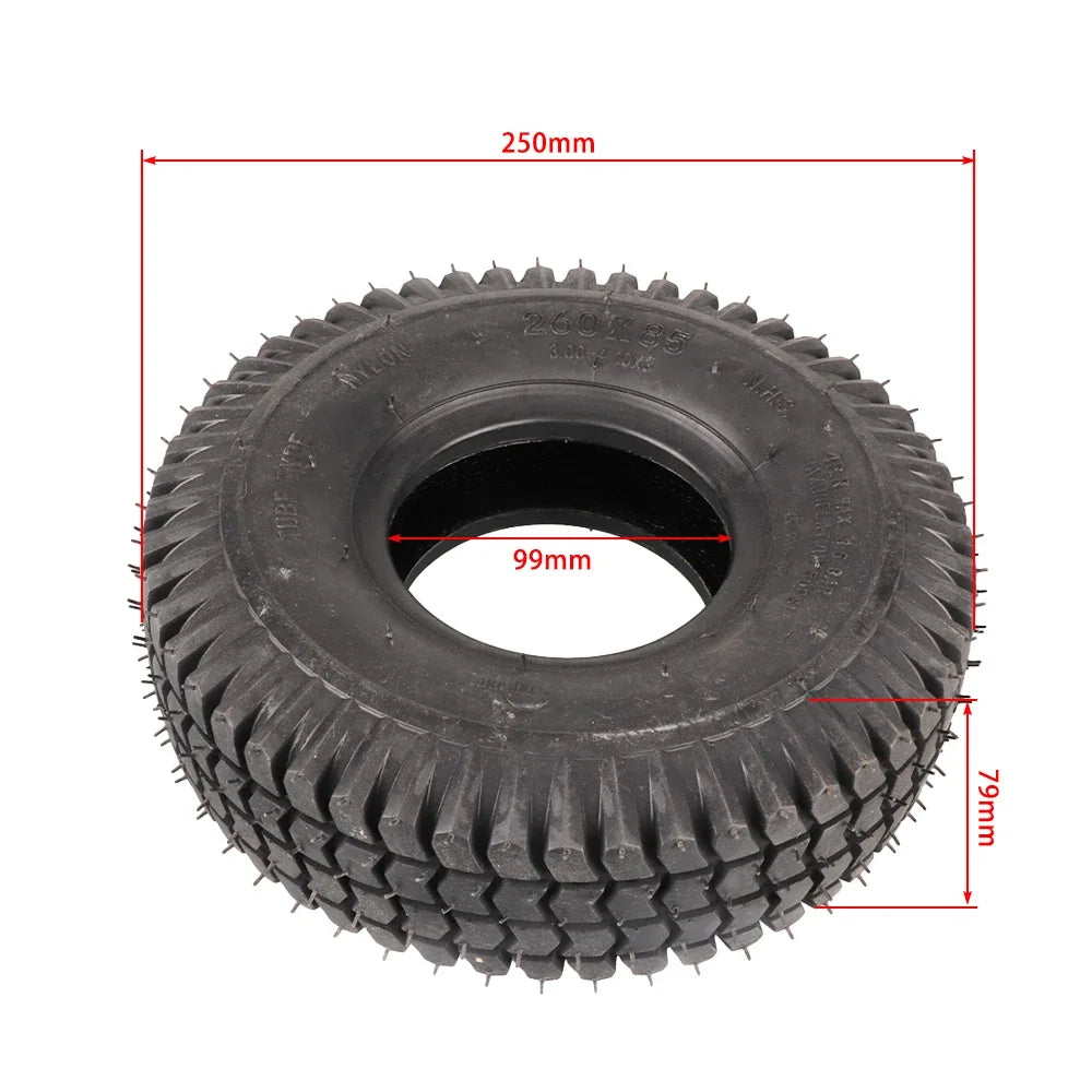 Wear Resistant Tyre 260x85 4 Inch Black Puncture Proof Fits Mobility Scooter Block Tread
