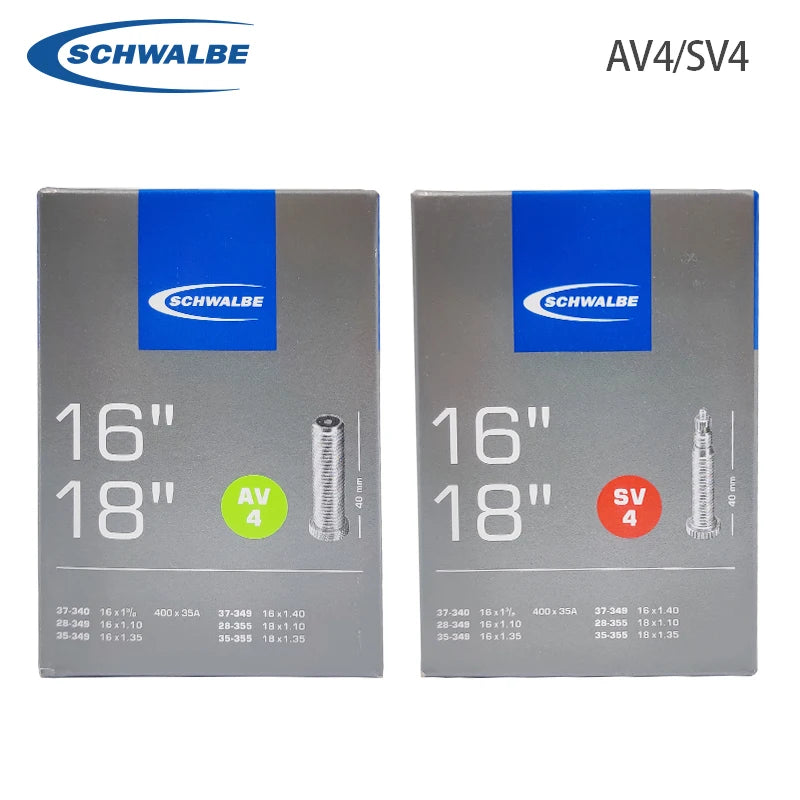 Schwalbe 16/18inch Bicycle Inner Tube 16" 18" for Bike Inner Tube 16x1 3/8 -18x1 1/8 AV4 SV4 Cycling Bicycle Tube Parts