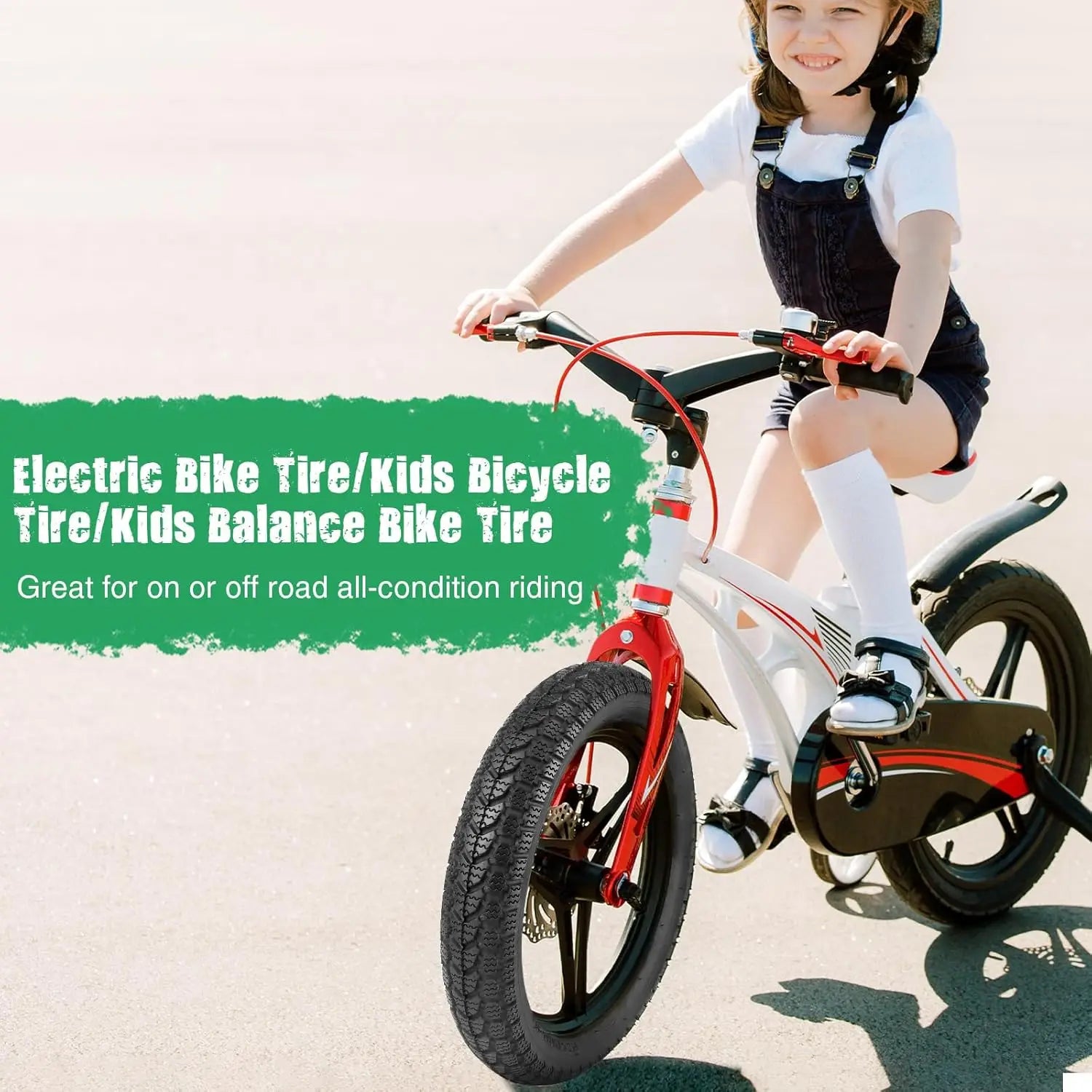 ZUKKA 14"x2.125 Kid Bike Tire 2 Pack with 2 Inner Tubes Anti-Slip Wear-Resistant Folding Replacement