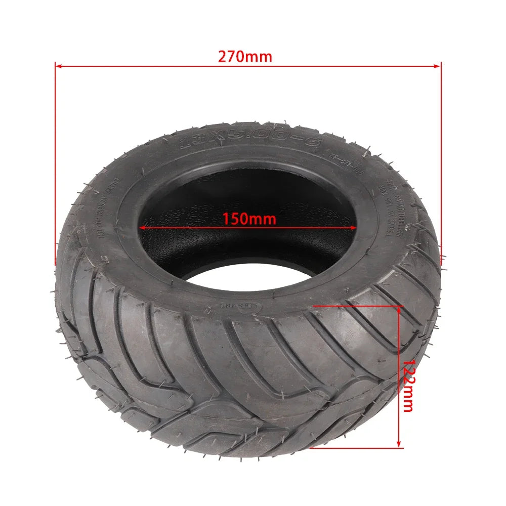 13X5.00-6 Electric Scooter Tire Rubber Wear-Resistant Vacuum Tire for 13-Inch Beach Car and Electric Scooter Tire Replacement