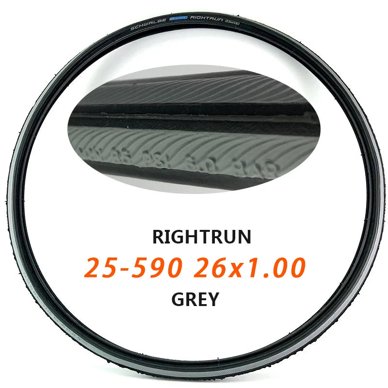 SCHWALBE Original RIGHTRUN 24/26x1.00 Wired Wheelchair Tire 24/26 inch Puncture-resistant Home Move Wheelchair Tires Parts