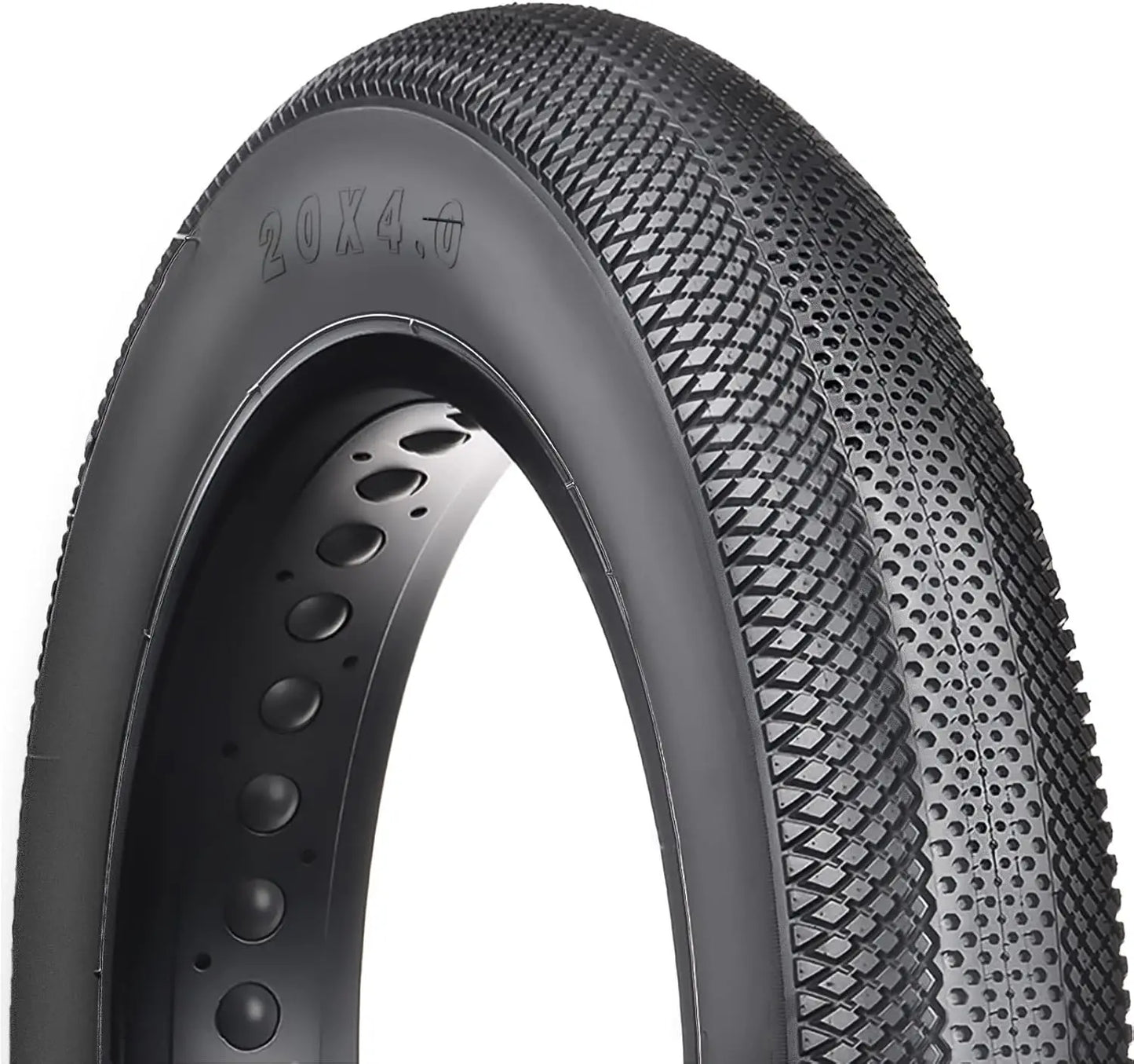 EBike Fat Replacement Tire 20x4.0 Inch Black High-Performance Wear-Resistant Folding Fat Tire for Electric Urban Mountain