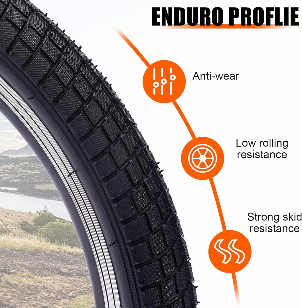 ZUKKA 20 x 2.125 Bike tire 2 Pack 20 Bike tire Kids Black Bike Tires Folding Replacement Tires Fits Most Kids Bikes,BMX Tires