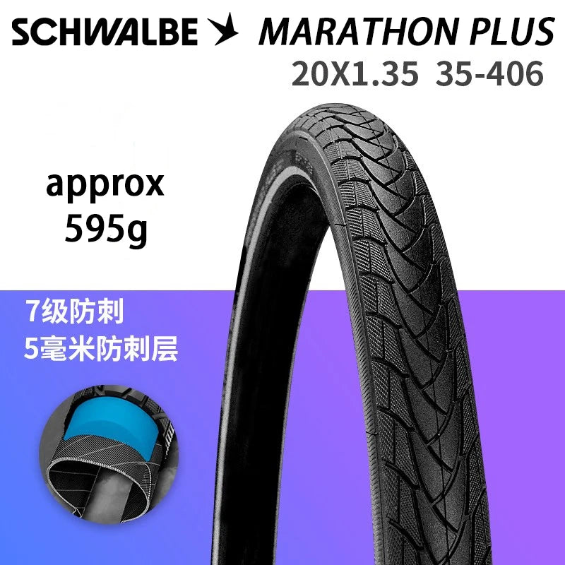 SCHWALBE Original MARATHON PLUS Series Puncture-resistant Wired Tire for Road Gravel MTB Bicycle Travel Bike Cycling Parts