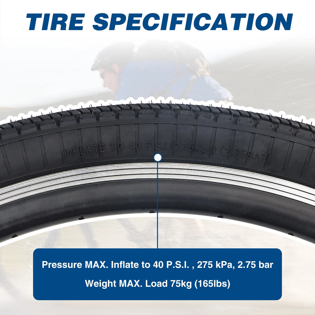 ZUKKA 26×2.125 MTB Tire All-Terrain High Grip Wear Resistant Steel Wire Bead Replacement For E-Bike Commuting Outdoor Rides